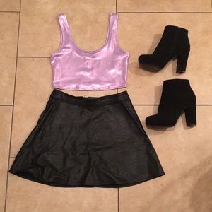 Faux Leather Skirt